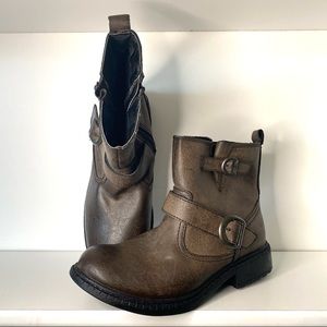 Brown Sonoma buckle ankle boots, size 8